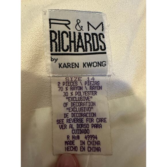 NWT Vintage 90s R&M Richards Cream Embroidered Blazer Size 14 Formal Eveningwear - Picture 7 of 9